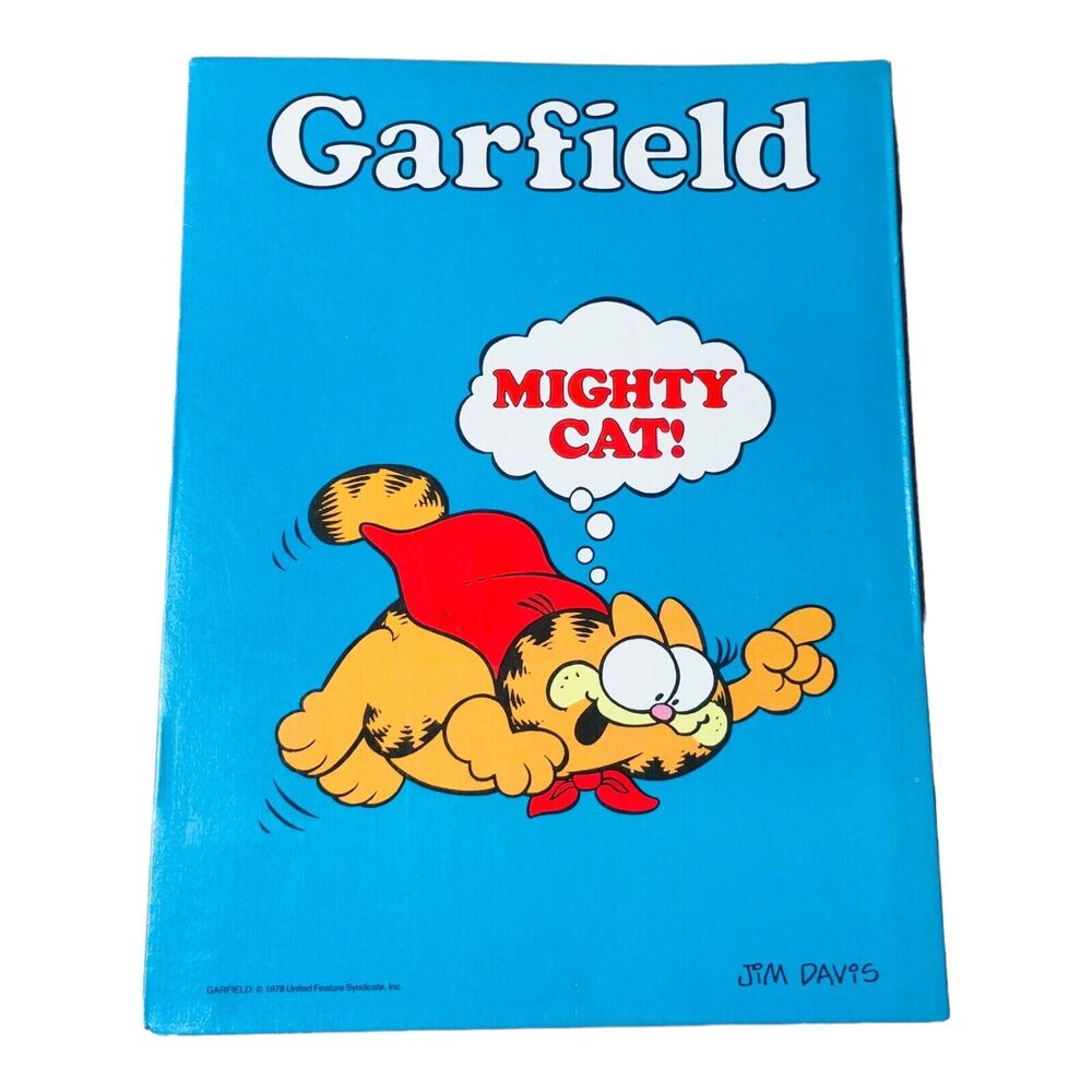 Garfield VTG 1978 Mead Pocket Folder Jim Davis School Portfolio Mighty Cat Blue
